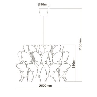 Lampa wisząca Farfalla 1xE27 niebieska LP-3439/1P blue