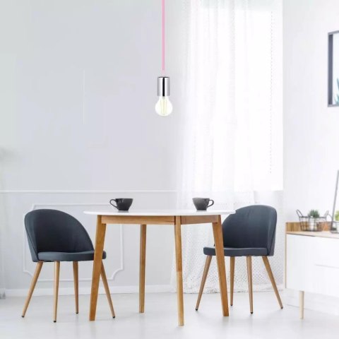 Oprawa Zwieszana V-TAC Chrom Metal Różowy przewód VT-7338-PK 5 Lat Gwarancji