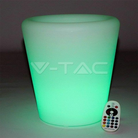 Oprawa Ogrodowa V-TAC LED Donica Pojemnik 28cm Ładowanie Pilot VT-7805 RGBW 18lm