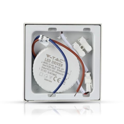 Panel LED Natynkowy V-TAC Premium 6W Kwadrat VT-605SQ 3000K 420lm