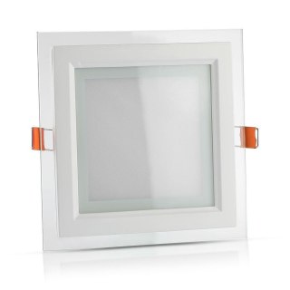 Panel LED V-TAC 12W LED Szkło Kwadrat VT-1202G 3000K 840lm