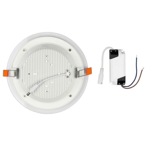 Panel LED V-TAC 12W LED Szkło Okrągły VT-1202G RD 3000K 840lm