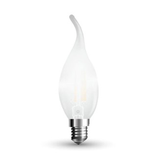 Żarówka LED V-TAC 4W Filament E14 Mrożona Świeczka Płomyk Ściemnialna VT-2056D 2700K 350lm