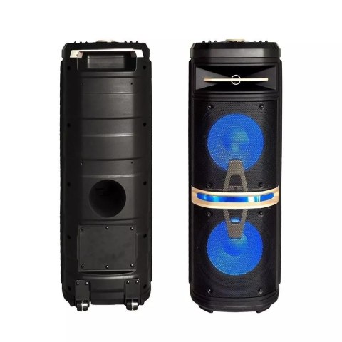 Głośnik Przenośny V-TAC 120W Mikrofon Bezprzewodowy i Przewodowy 2 Głośniki, RGB, PILOT, na kółkach VT-6210-2