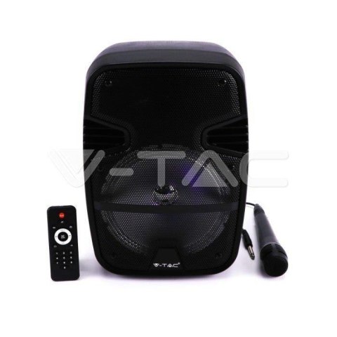 Głośnik Przenośny V-TAC 15W Mikrofon, RGB, PILOT, USB, Micro SD & FM Radio, na kółkach VT-6208
