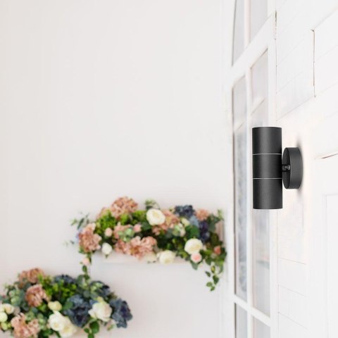 Kinkiet Ogrodowy V-TAC GU10 Czarny MAT IP44 Góra Dół VT-7622