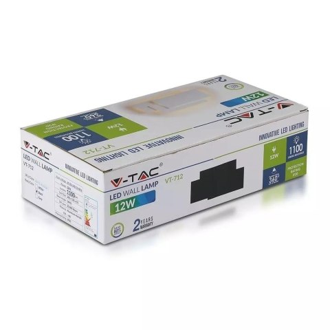 Kinkiet Ścienny V-TAC 12W LED Biały VT-712 3000K 1100lm