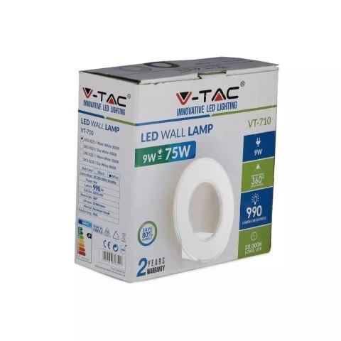 Kinkiet Ścienny V-TAC 9W LED Biały VT-710 4000K 990lm