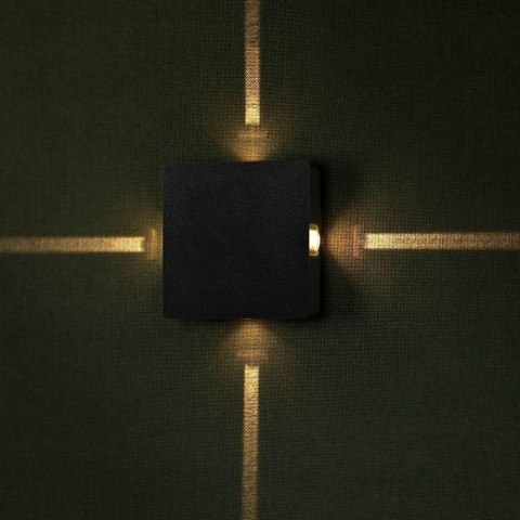 Oprawa Ścienna V-TAC 4W LED IP65 Czarny Kwadrat VT-704 3000K 440lm