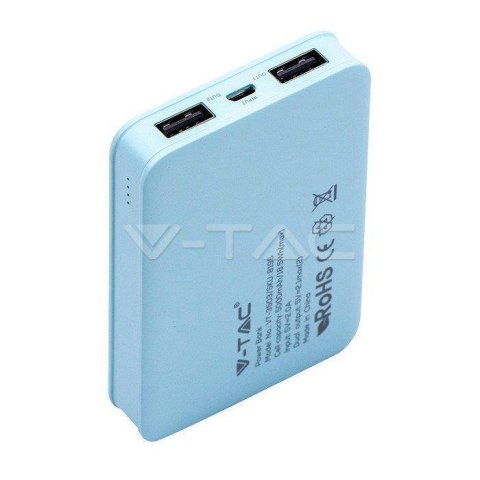 Power Bank V-TAC 5000mAh Niebieski 63x94x15mm VT-3503