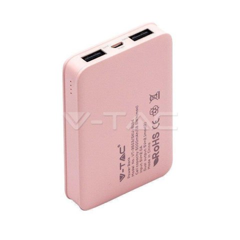 Power Bank V-TAC 5000mAh Różowy 63x94x15mm VT-3503