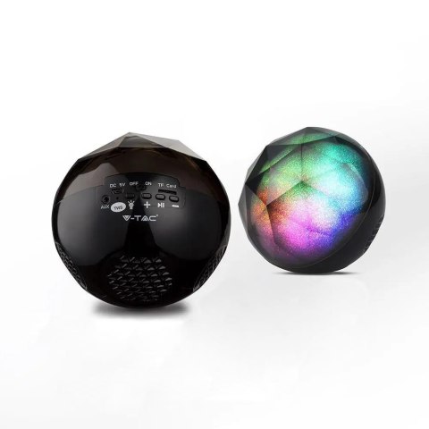 Przenośny Głośnik V-TAC MINI Bluetooth Oświetlenie LED RGB AUX Micro SD TWS 1800mAh VT-6211