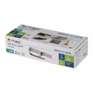 Kinkiet Ścienny V-TAC 12W LED Obrotowy 350st Biały VT-814 3000K 1100lm