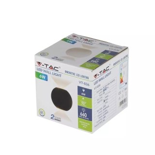Kinkiet Ścienny V-TAC 6W LED Czarny Okrągły IP65 VT-836 4000K 660lm