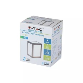 Oprawa Ścienna V-TAC 12W LED IP65 Szara VT-822 3000K 750lm