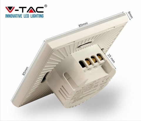 Włącznik Dotykowy Szklany Podwójny Biały V-TAC VT-5112