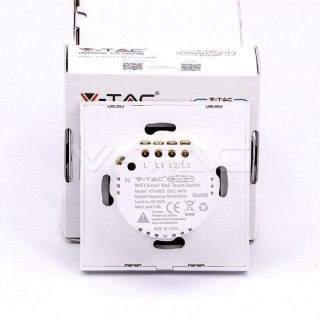 Włącznik Szklany SMART WiFi V-TAC Potrójny Biały Amazon Alexa, Google Home, Nest VT-5005