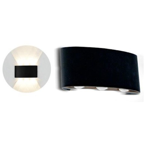 Oprawa Ścienna Góra Dół V-TAC 6W LED Czarna IP54 VT-846 4000K 540lm