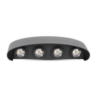 Oprawa Ścienna Góra Dół V-TAC 8W LED Czarna IP54 VT-848 3000K 800lm