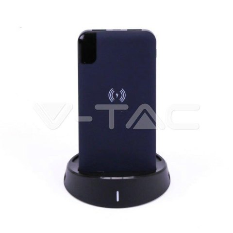 Power Bank V-TAC 10000mAh Indukcja Wyświetlacz STOJAK Granatowy VT-3509