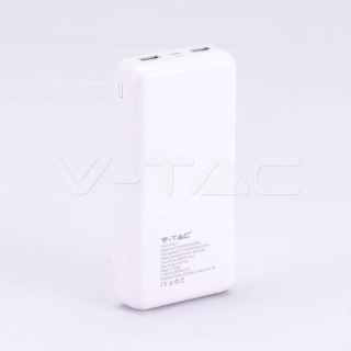 Power Bank V-TAC 20000mAh Mega Power Biały Lithium Polymer VT-3520