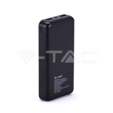 Power Bank V-TAC 20000mAh Mega Power Czarny Lithium Polymer VT-3520