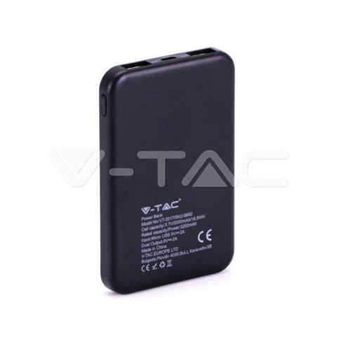 Power Bank V-TAC 5000mAh Super Small Czarny Lithium Polymer VT-3517