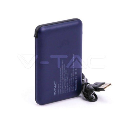 Power Bank V-TAC 5000mAh Z przewodem Wskaźnik LED Navy VT-3510