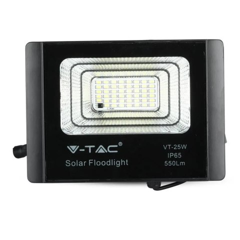 Naświetlacz Projektor LED Solarny V-TAC 12W Czarny IP65, Pilot, Timer VT-25W 4000K 550lm