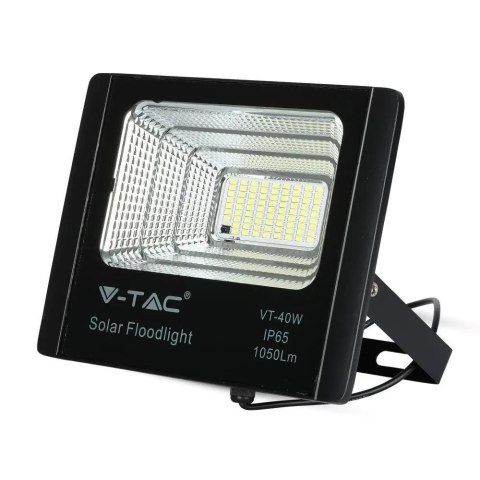 Naświetlacz Projektor LED Solarny V-TAC 16W Czarny IP65, Pilot, Timer VT-40W 6000K 1050lm