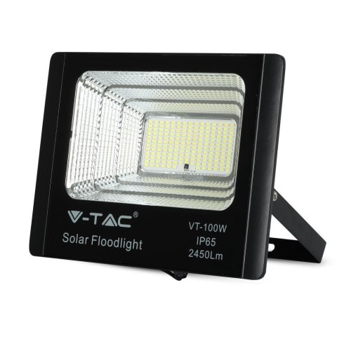 Naświetlacz Projektor LED Solarny V-TAC 35W Czarny IP65, Pilot, Timer VT-100W 4000K 2450lm