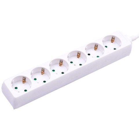 Przedłużacz 6 gniazd V-TAC (3G 1.5MM2 X 3M) Biały VT-1106