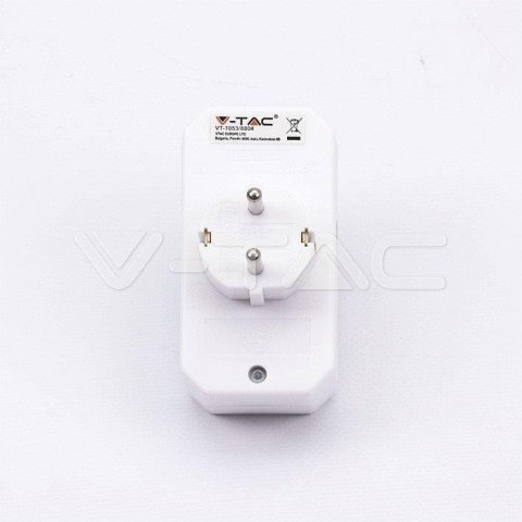 Rozgałęźnik 2 wtyczki płaskie 2.5A i 1 gniazdo 16A White V-TAC VT-1053
