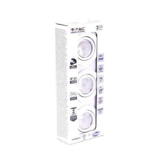 Zestaw Oczek 3x5W GU10 Białe V-TAC VT-3333 3000K 400lm