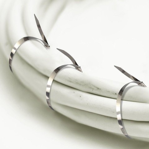 Opaska kablowa ze stali nierdzewnej V-TAC 4,6x250mm (Opak. 100szt)