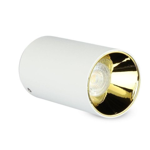 Lampa Oprawa Sufitowa V-TAC GU10 Okrągła Natynkowa Tuba Biały+Złoty 80x140mm VT-882-R 3 Lata Gwarancji