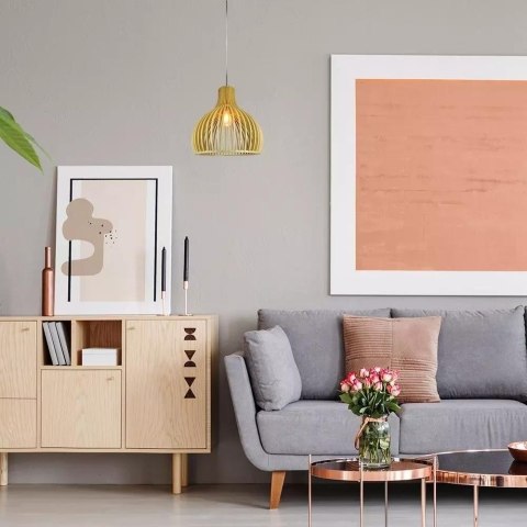 Oprawa Zwieszana V-TAC E27 Drewniana Okrągła fi350 VT-3450 5 Lat Gwarancji