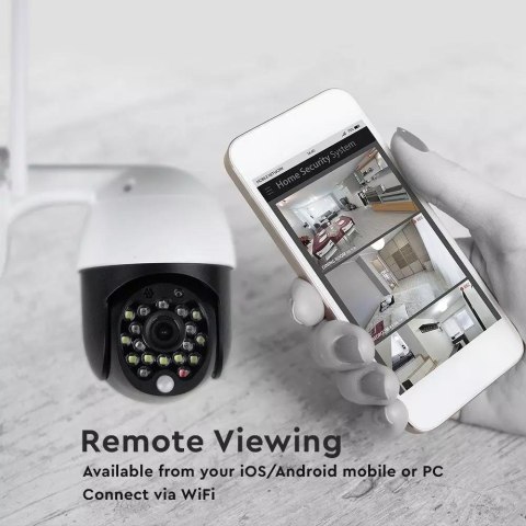 Kamera Zewnętrzna WiFi 8xLED 3MP IP65 RED&BLUE LIGHT V-TAC VT-5159