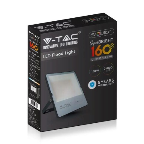 Projektor LED V-TAC 150W Czarny EVOLUTION 160Lm/W VT-49151 4000K 24000lm