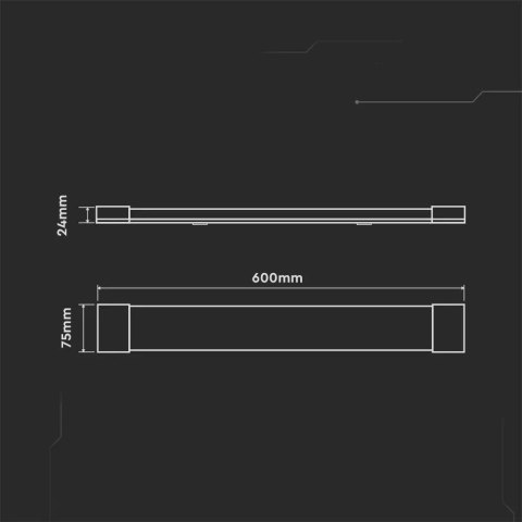 Lampa Oprawa V-TAC 20W LED Liniowa Natynkowa SAMSUNG CHIP 60cm 120Lm/W VT-8-20 6400K 2400lm 5 Lat Gwarancji