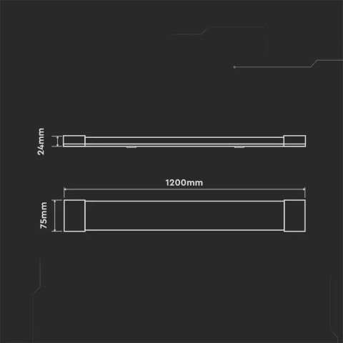 Lampa Oprawa V-TAC 40W LED Liniowa Natynkowa SAMSUNG CHIP 120cm 120Lm/W VT-8-40 4000K 4800lm 5 Lat Gwarancji