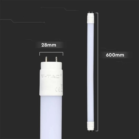 Tuba Świetlówka LED T8 V-TAC SAMSUNG CHIP 60cm 7.5W G13 Obrotowa Nano Plastic VT-062 3000K 850lm 5 Lat Gwarancji