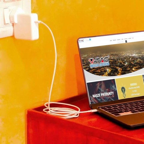 Przewód Type C do Typ C USB 1Mb Biały High Speed 60W V-TAC VT-5303-W