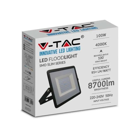 Naświetlacz Projektor LED V-TAC 100W SMD E-Series Czarny VT-40101 6500K 8700lm