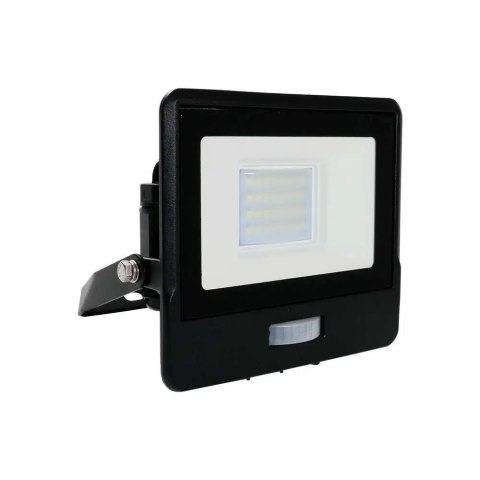 Projektor LED V-TAC 20W SAMSUNG CHIP Czujnik Ruchu Czarny Z MUFĄ VT-128S-B 3000K 1510lm 5 Lat Gwarancji