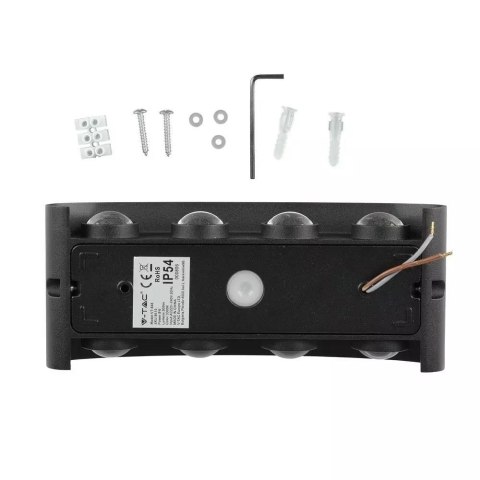 Oprawa Ścienna Góra Dół V-TAC 7W LED Czarna IP65 VT-848 3000K 940lm