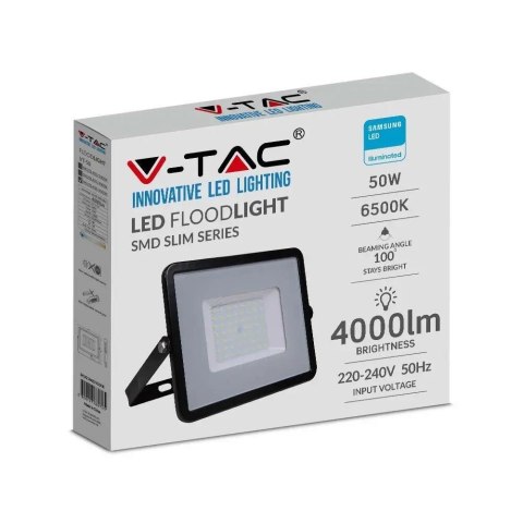 Naświetlacz Projektor LED V-TAC 50W SAMSUNG CHIP Czarny VT-50 3000K 4000lm 5 Lat Gwarancji