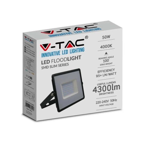 Naświetlacz Projektor LED V-TAC 50W SMD E-Series Czarny VT-4051 4000K 4300lm