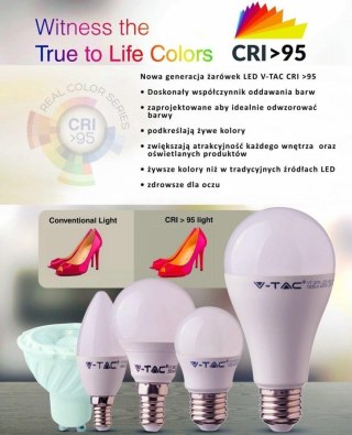 Żarówka LED V-TAC 12W E27 A60 CRI95+ VT-2212 6400K 1055lm
