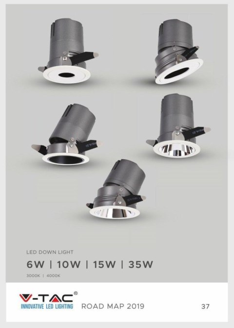Oprawa LED Downlight V-TAC 35W COB CREE CRI95+ UGR19 24st VT-2936 3000K 2300lm 5 Lat Gwarancji